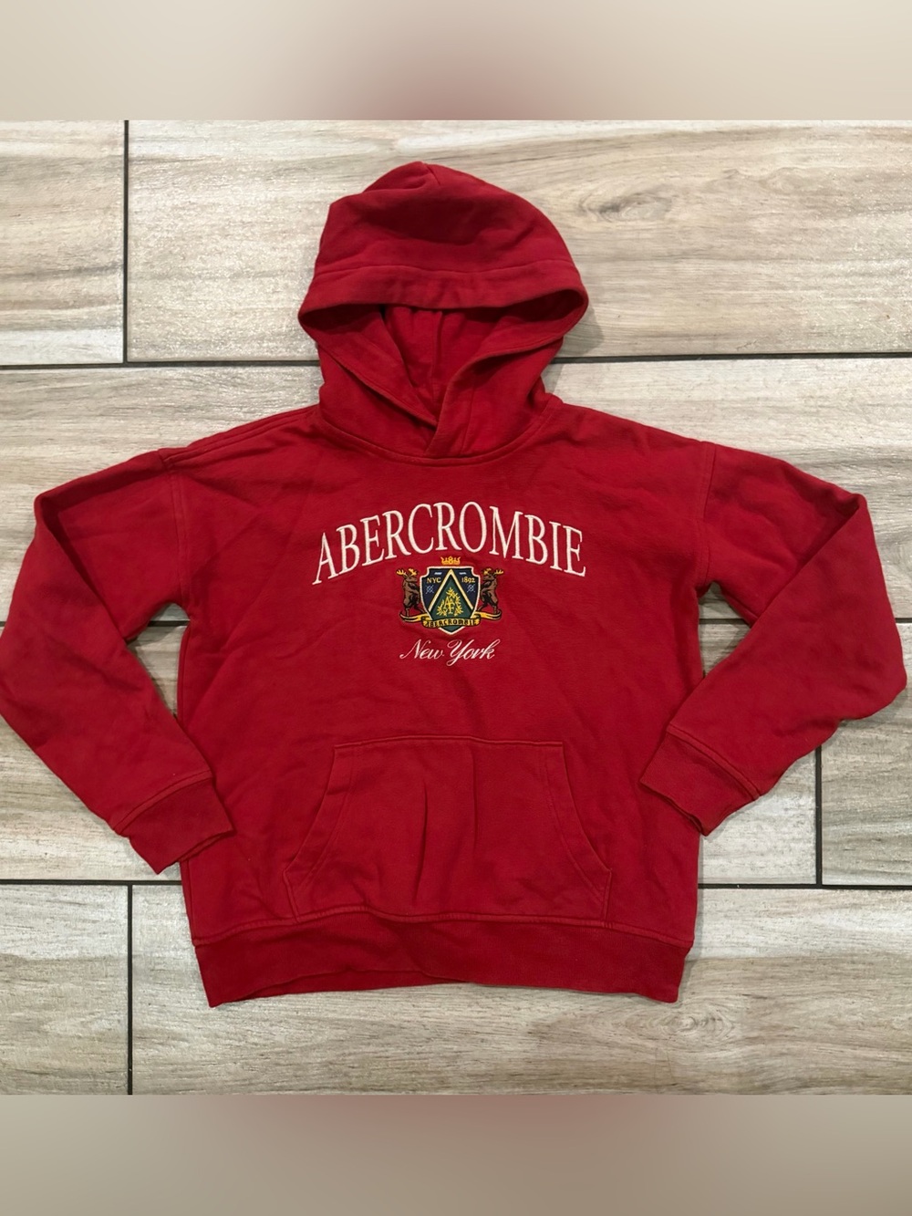 Abercrombie kids Red Crewneck Hooded Sweatshirt